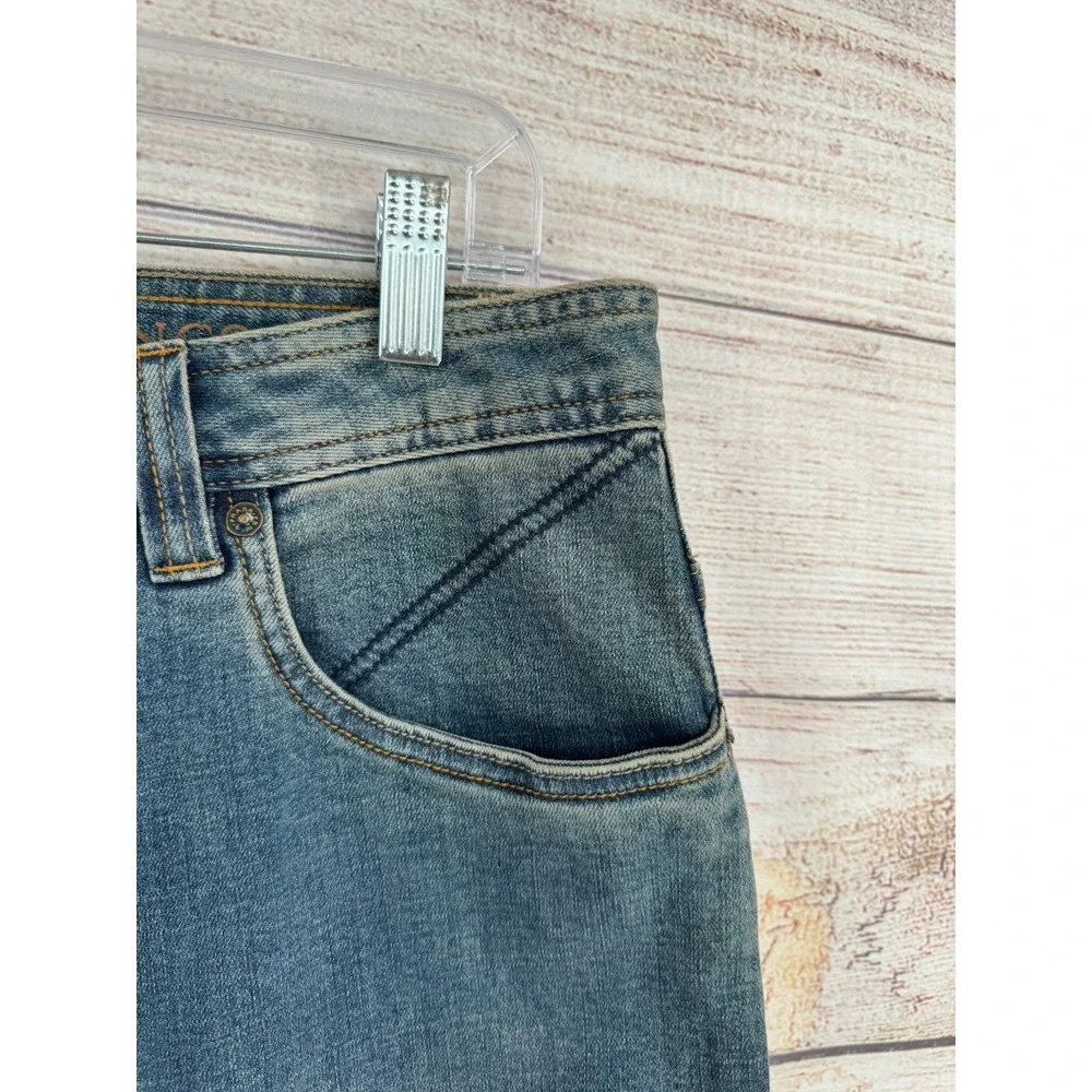 prAna Jeans Men 36x34 Blue Organic Cotton Straight Leg Medium Wash